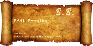 Bódi Borsika névjegykártya